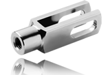 Clevises with elongated hole similar to DIN 71752